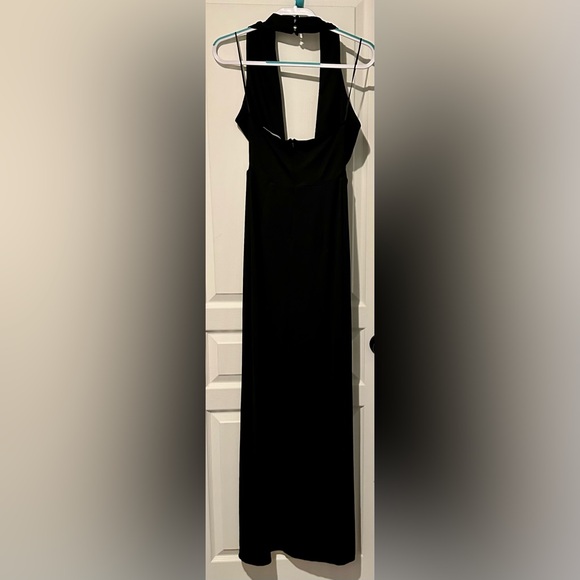 Amanda Uprichard Full Plunge, Halter Neck High Slit, Bare Back Gown B2 - Picture 6 of 11